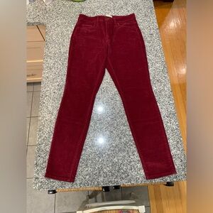 Universal Threads Maroon High Rise Skinny Corduroy